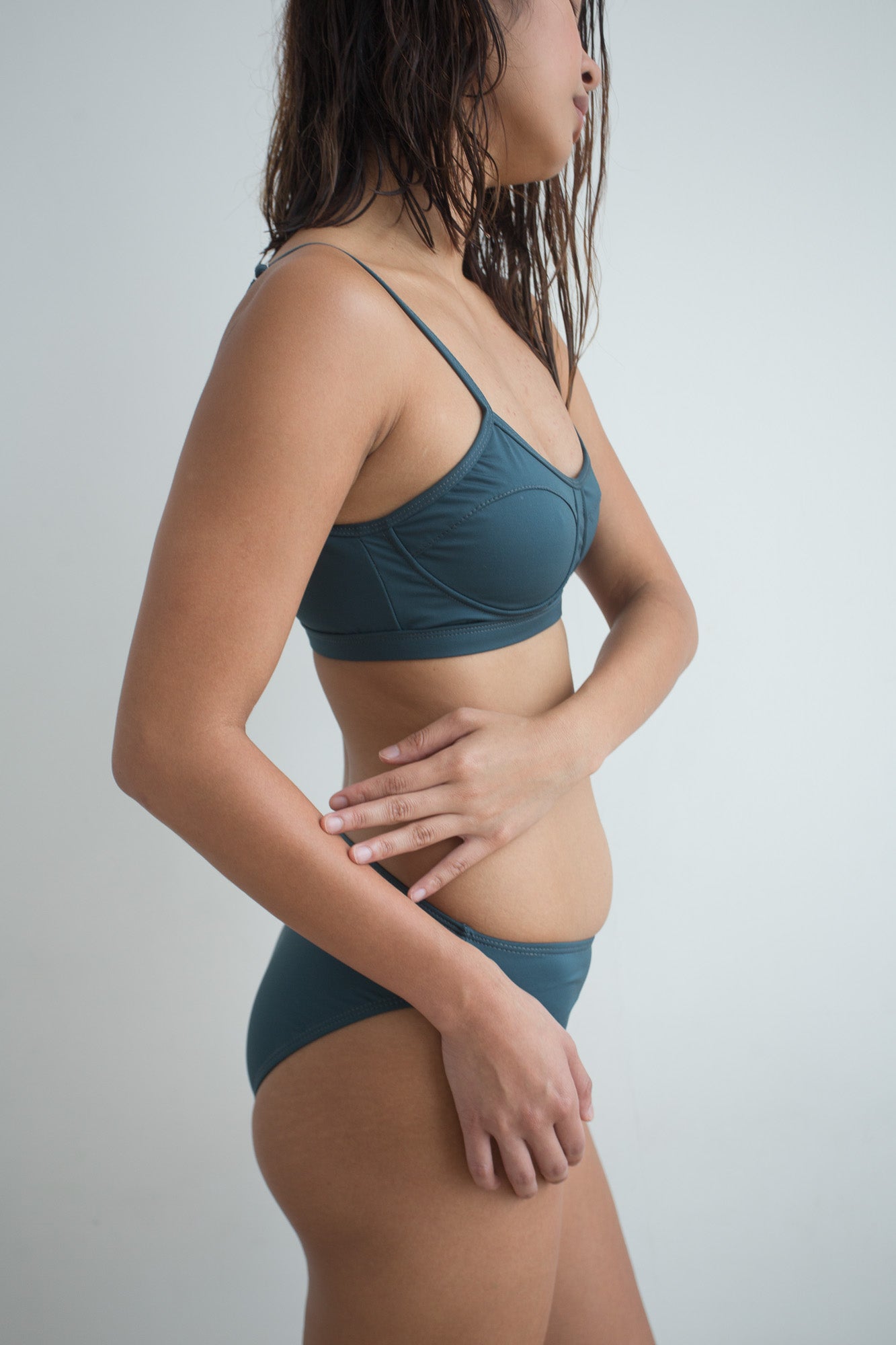 Rowan Mid-rise Bikini - Slate Teal