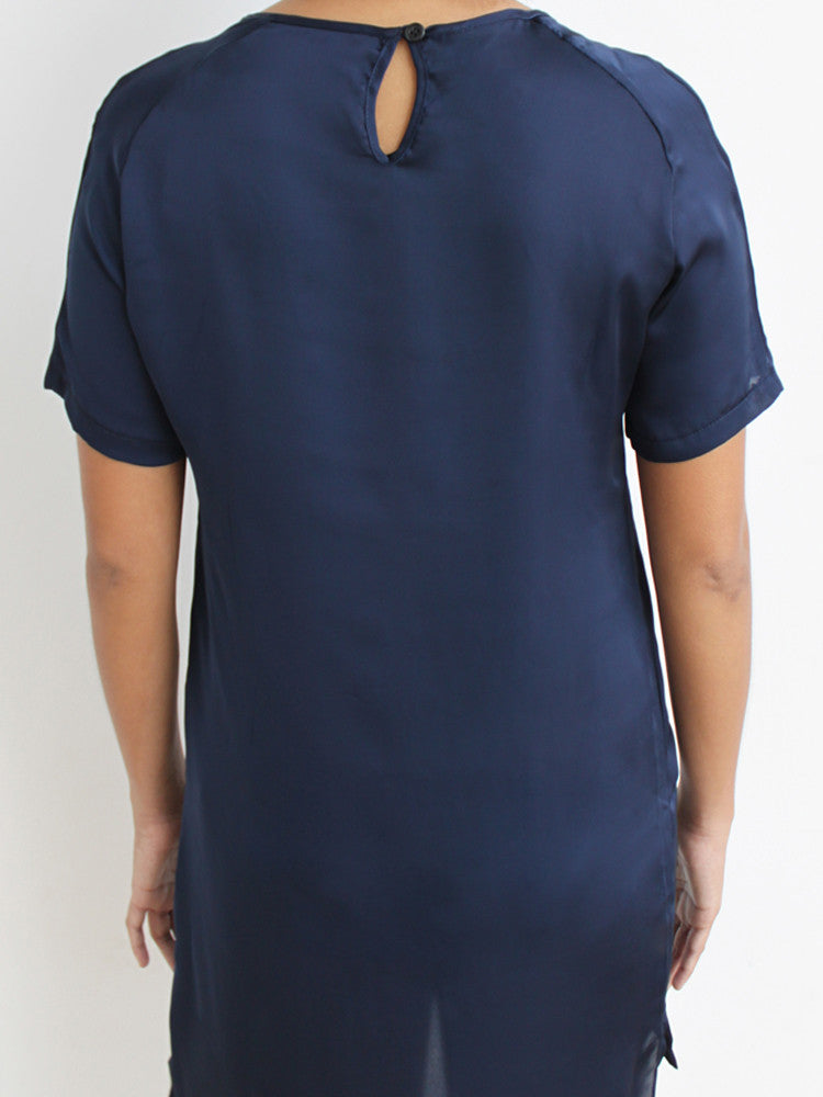 Raglan Satin T-Shirt Dress
