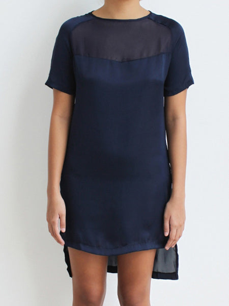 Raglan Satin T-Shirt Dress