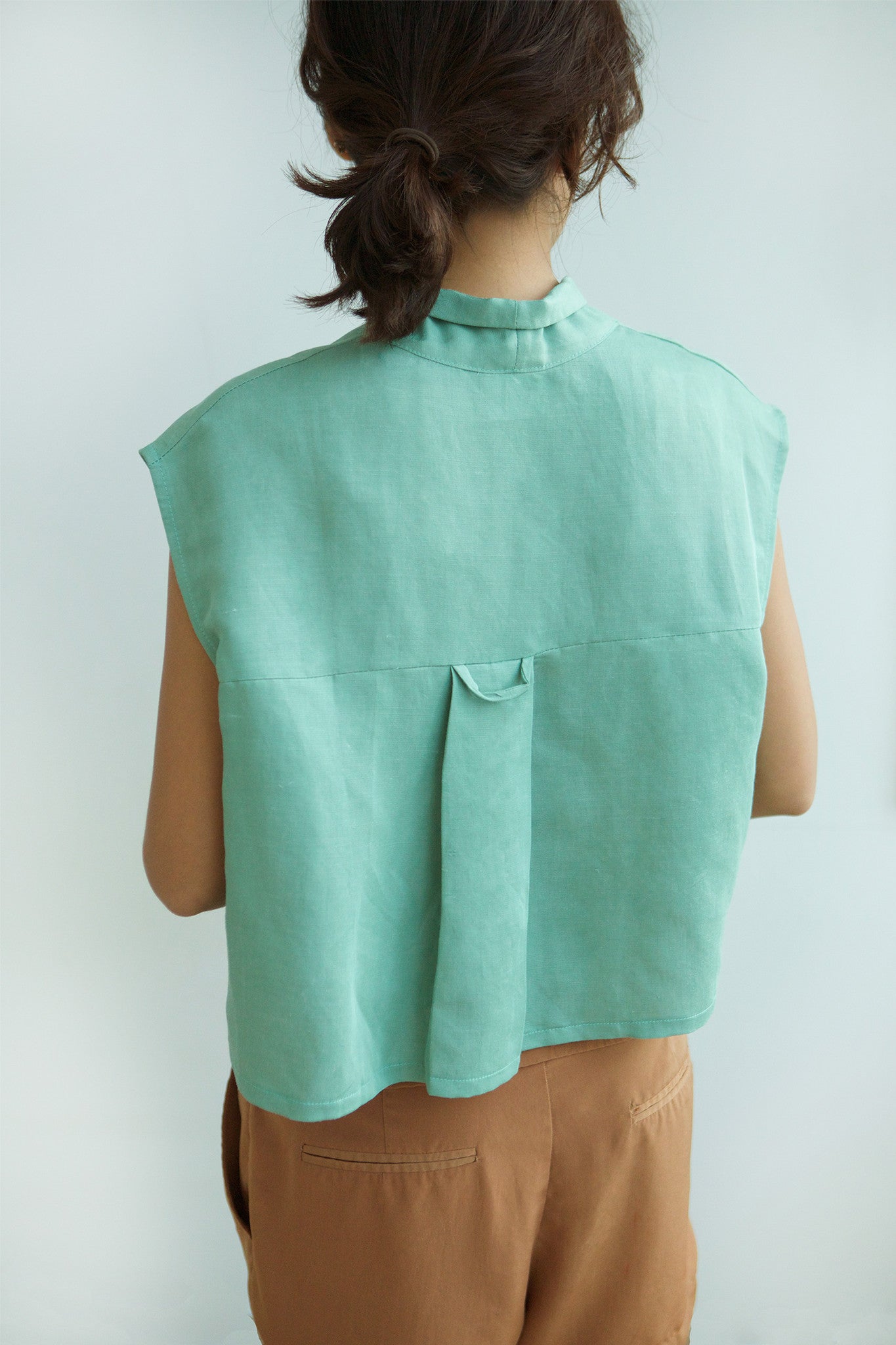 Sage Cropped Blouse
