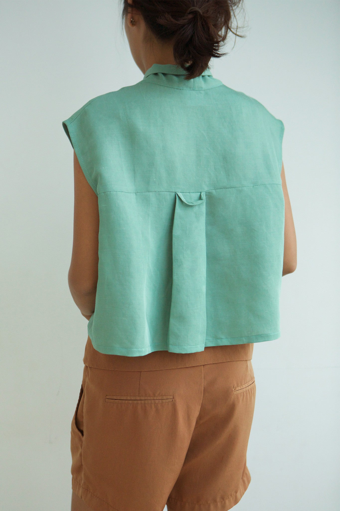 Sage Cropped Blouse