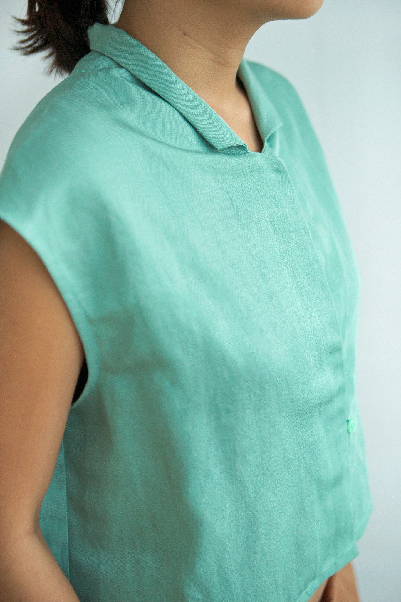 Sage Cropped Blouse